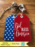 God Bless America Door Tag SVG, Patriotic SVG, digital download, 4th of July SVG file