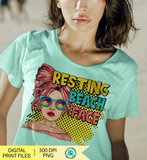 Resting beach face PNG, Summer sublimation designs downloads, sarcastic Png, shirt designs