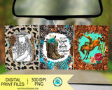 Western car air freshener sublimation designs