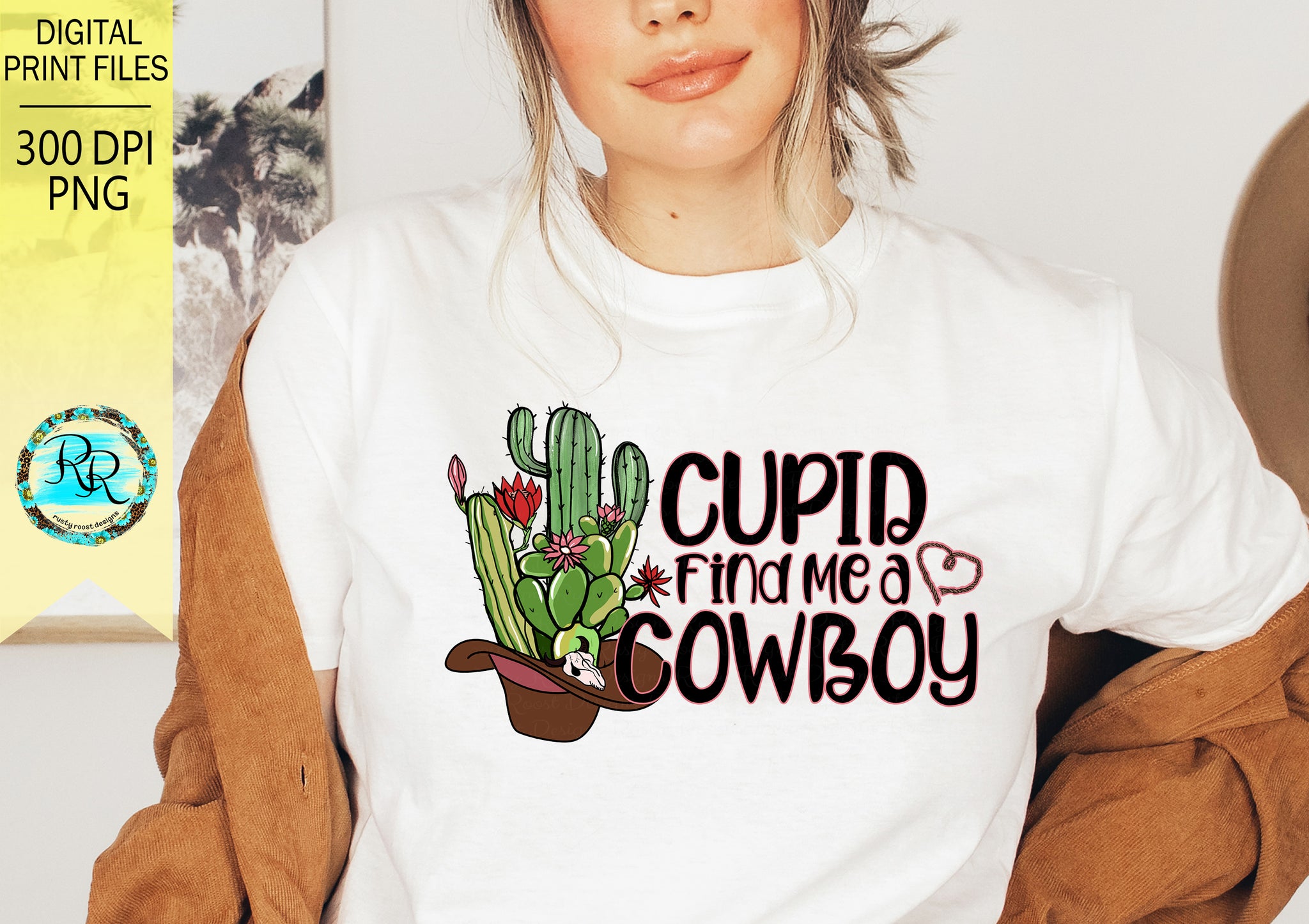 Cupid Find Me a Cowboy Sublimation and DTF Iron on Transfers