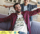 Dad The man The myth The legend png, Dad sublimation designs downloads, Father's Day, printable designs