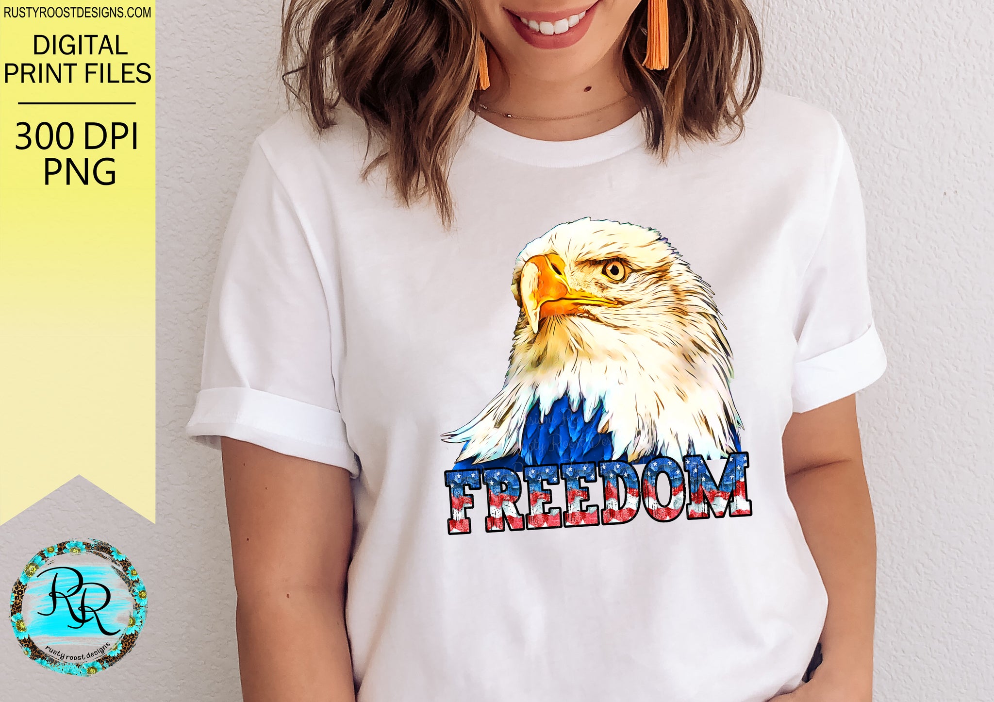 Patriotic American Eagle, Sublimation Design for T-shirt