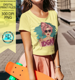 IDGAF Png, sarcastic sublimation designs downloads, Pop Art girl, Funny Png designs, Printable art