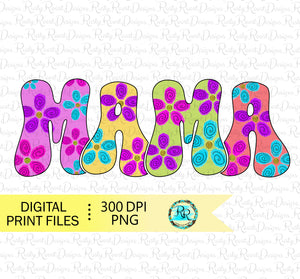 Mama Png, Mama sublimation designs downloads, Retro mama design, floral Mama design