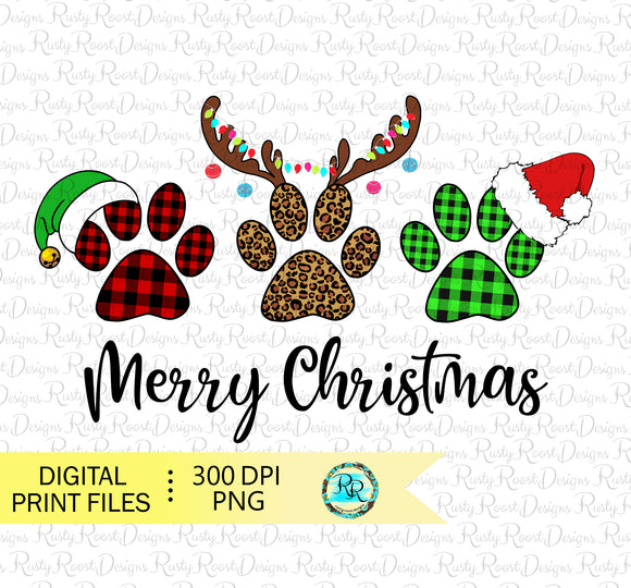 Merry Christmas paws png, Christmas sublimation designs download, paw ...