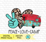 Peace Love Camp png, Camping sublimation designs downloads, Camping shirt PNG designs