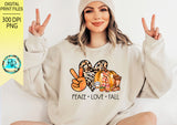 Peace Love Fall png, Fall sublimation designs downloads, Pumpkin design, printable artwork