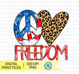 Peace love Freedom sublimation designs