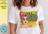 Resting beach face PNG, Summer sublimation designs downloads, sarcastic Png, shirt designs