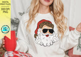 Santa peace sign PNG, Christmas sublimation designs, Santa sunglasses, retro Santa, Vintage, shirt designs, printable design