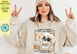 Spiced PNG, Spiced Soul sublimation designs downloads, Pumpkin coffee, Fall Coffee PNG, Coffee skull Png, printable designs