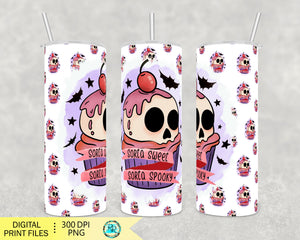 Sorta Sweet Sorta Spooky Seamless Tumbler Wrap, Halloween Tumbler PNG, 20oz Skinny Tumbler wrap, Spooky tumbler PNG, tumbler PNG design