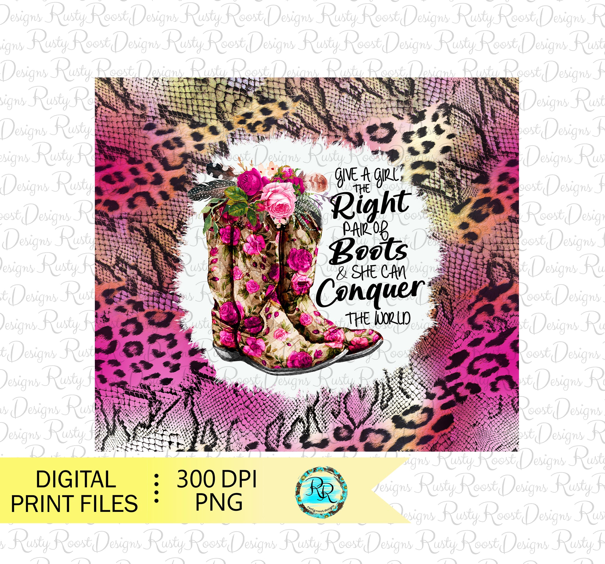 Leopard Tumbler Sublimation Design Summer Tumbler Wrap PNG By